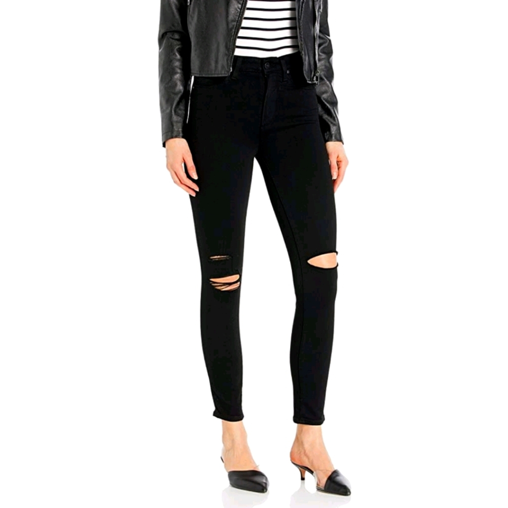 Paige Margot Ankle in Black 33 Distressed